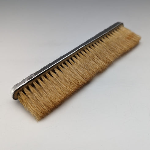 美國古董純銀浮雕雕刻手柄刷